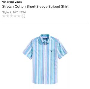 VINEYARD VINES STRETCH COTTON SHORT SLEEVE BUTTON UP STRIPED SHIRT. SIZE X-LARGE